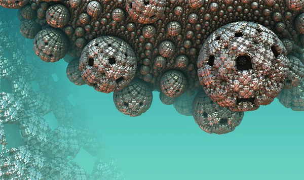 抽象的な背景3D 幻想的な水中構造 金属古代文明は 概念のまま 興味深いレンダリングイラスト — ストック写真