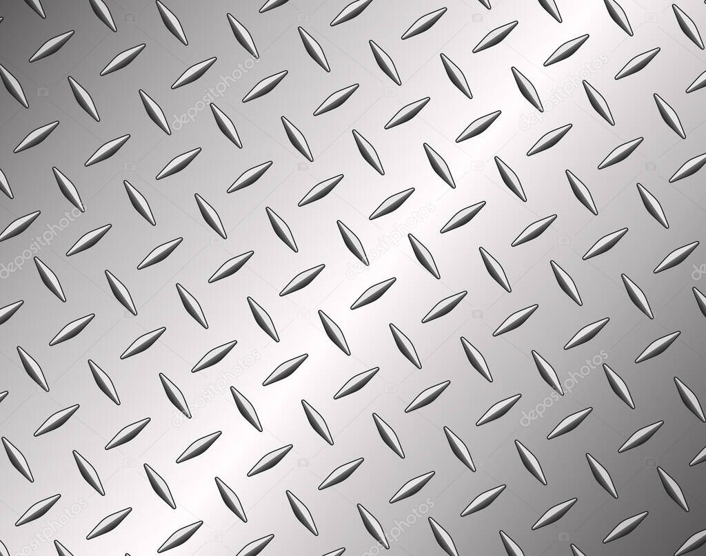 The diamond steel metal sheet texture background, vector illustration.