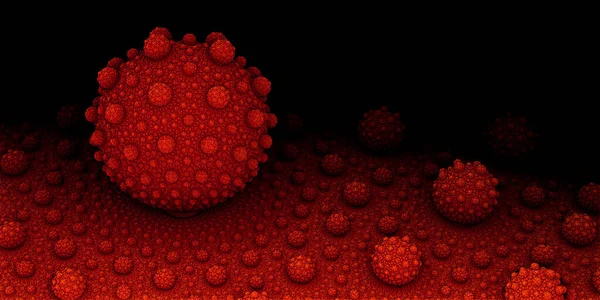 アブストラクト背景 幻想的な3D球 暗黒と血の構造 架空の背景 — ストック写真