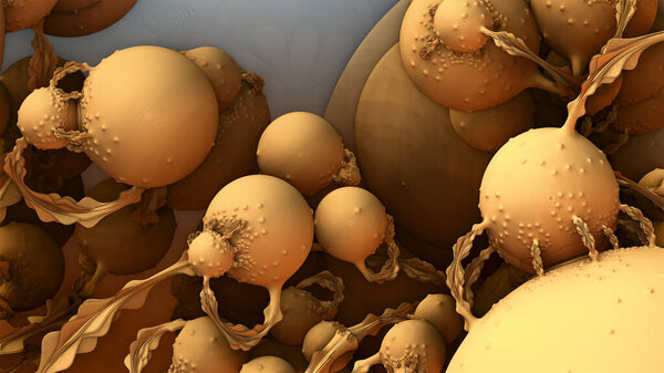 Abstract background 3D, fantastic structures and shapes