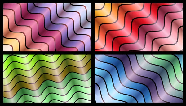 抽象的な背景デザイン 波状のカラフルな幾何学模様 興味深いベクトルデザイン — ストックベクタ