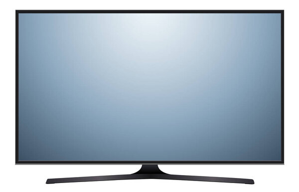 Monitor TV isolated, front view, vector illustration.