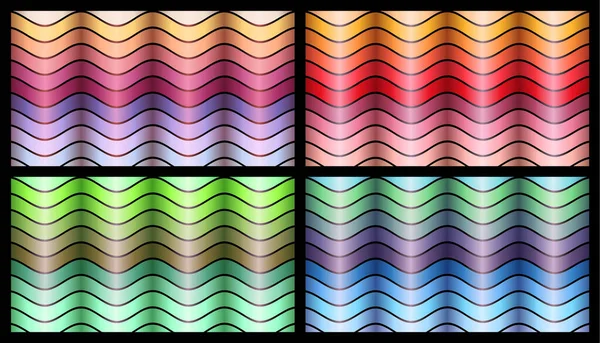 Abstrakte Hintergrundgestaltung Gewellte Bunte Geometrische Muster Interessantes Vektordesign — Stockvektor