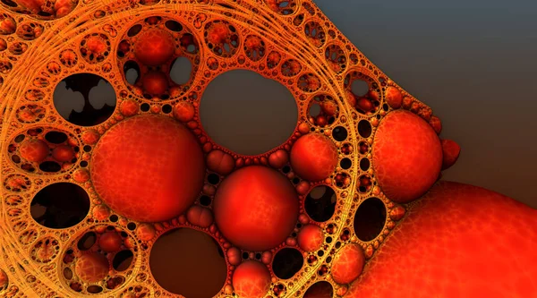 抽象的な背景3D 幻想的なオレンジ色の構造 興味深い抽象的なレンダリングイラスト — ストック写真