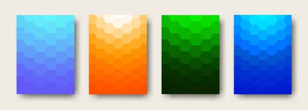 Arkaplan Kapağı Tasarımı Altıgen Renkli Geometrik Desenler Bal Peteği Vektör — Stok Vektör