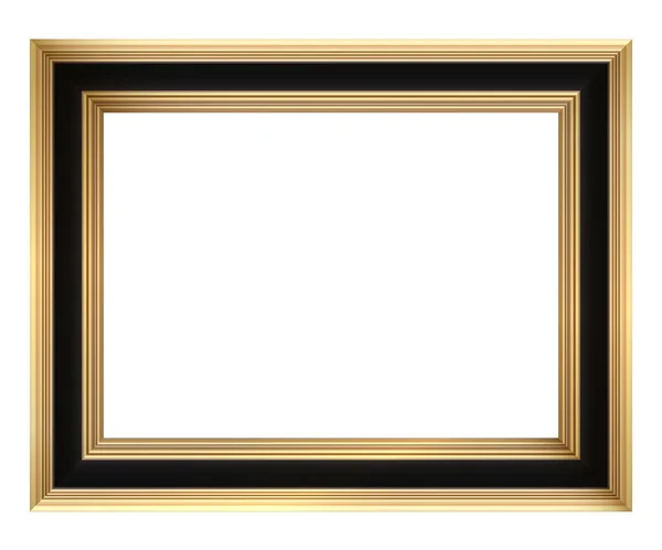 Golden Vintage Style Vector Frame Isolated White — Stock Vector