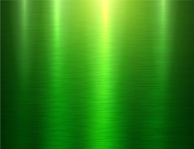 Cilalanmış metal doku arka planı, fırçalanmış yeşil metalik yansıtıcı doku plakası, vektör illüstrasyonu.