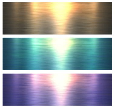 Metal dokular arka planlar, vektör metalik fırçalanmış metal desen tasarımı.