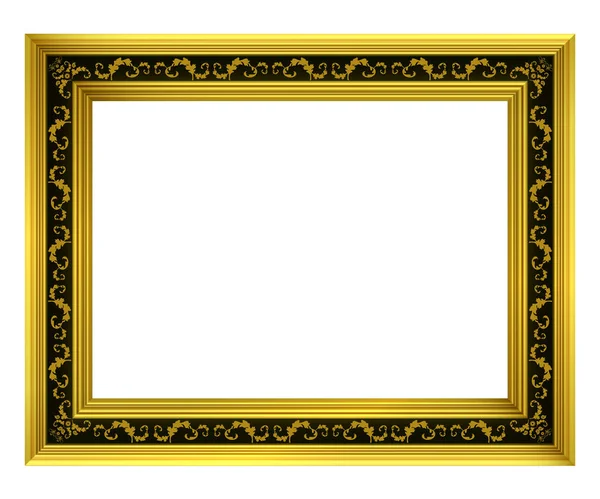 Gouden Vintage Stijl Vector Frame Geïsoleerd Wit — Stockvector