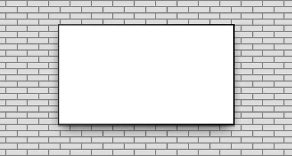 Avec Écran Blanc Sur Fond Mur Briques Modèle Vectoriel Technologie — Image vectorielle