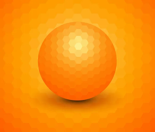 Fundo Abstrato Esfera Laranja Sobre Padrão Mosaico Hexágono Design Vetorial —  Vetores de Stock