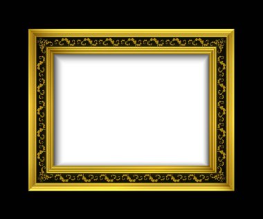 Gölgeli altın çerçeve vintage biçimi, 3B vektör tasarımı.