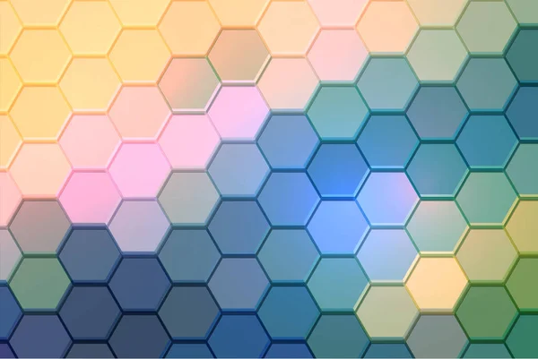 Hexágono Mosaico Fundo Abstrato Favo Mel Design Vetorial Colorido — Vetor de Stock