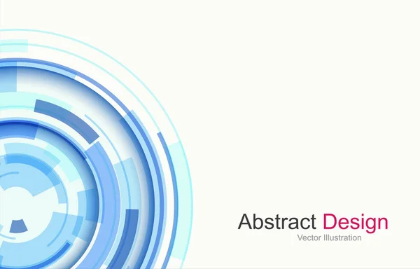 Abstrakt Bakgrund Med Blå Cirkulär Symbol Abstrakt Lins Teknik Design — Stock vektor