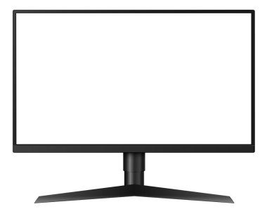TV izole edildi, boş ekran ile ön görünüm, vektör illüstrasyonu.