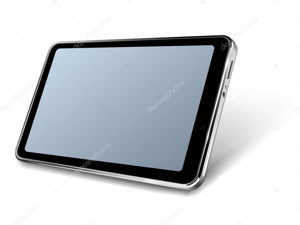 Modern tablet 3D realistic icon design, vector illustration.