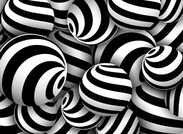 背景3D 许多球体具有有趣的螺旋形图案 灰色矢量设计 — 图库矢量图片