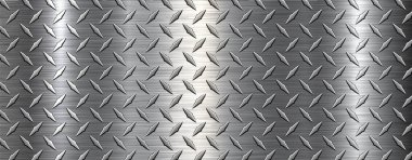 Elmas plaka desenli gümüş çelik fırçalı metal desen arkaplan, vektör illüstrasyonu.