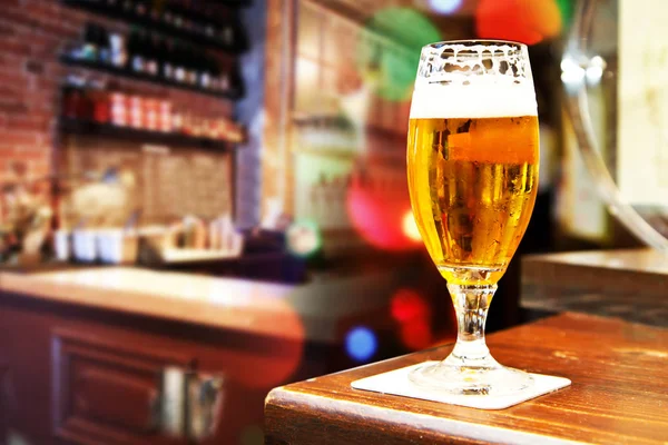 Copo Cerveja Leve Pub — Fotografia de Stock