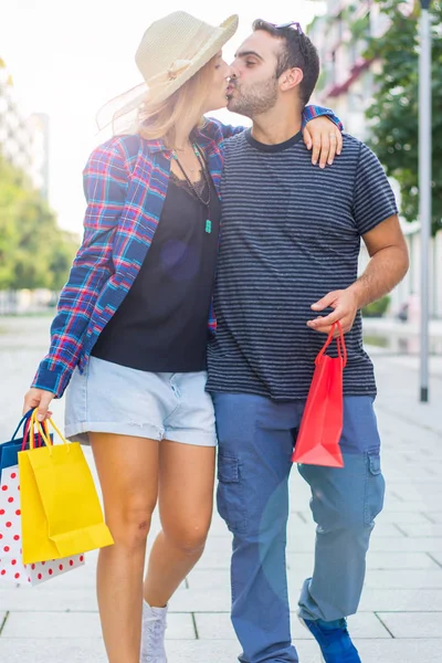 Couple Love Shopping Bag — Stock Photo, Image