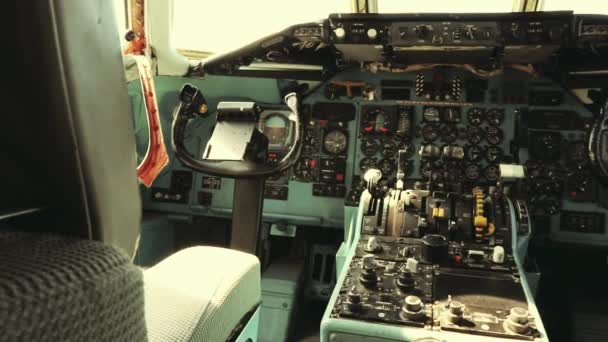 Control Cabin Airplane — Stock Video