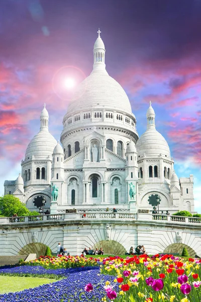 Τον Καθεδρικό Ναό Sacre Coeur Στο Παρίσι — Φωτογραφία Αρχείου