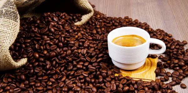 Kávová Zrna Pytli — Stock fotografie