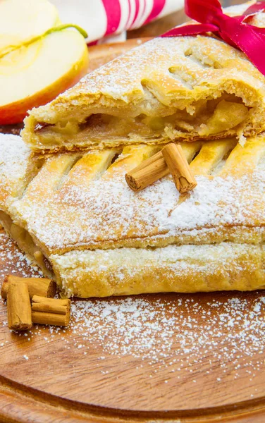 Apfelstrudel Met Verse Appel Kaneel — Stockfoto