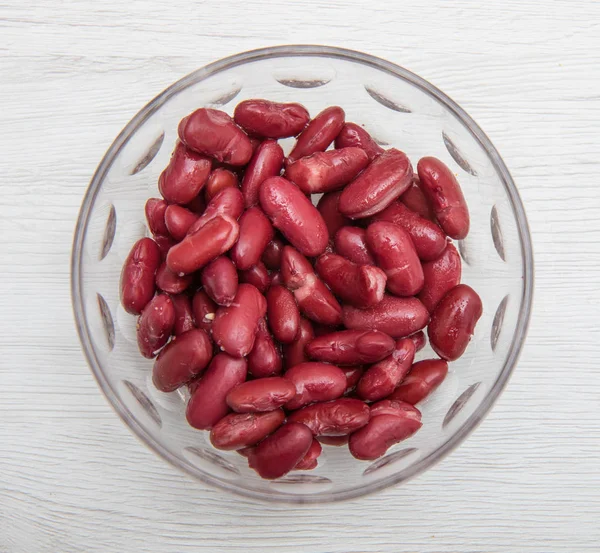 Tazón Vidrio Con Frijoles Rojos —  Fotos de Stock