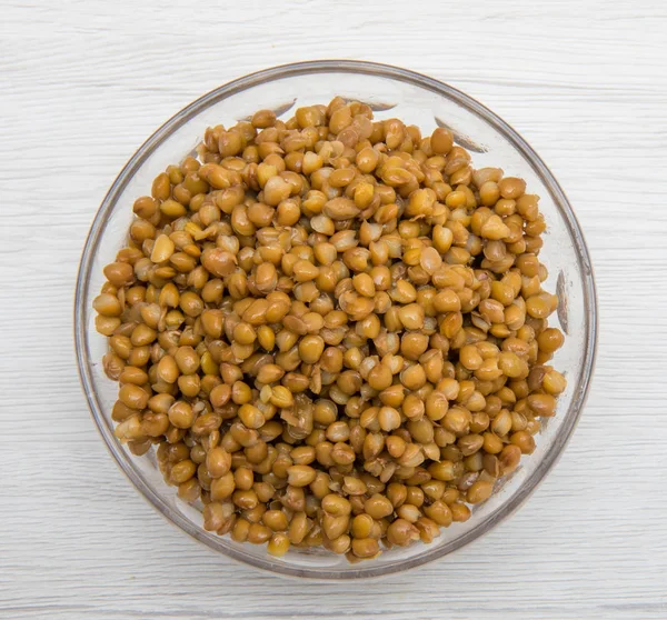 Glass Bowl Lentils — Stock Photo, Image