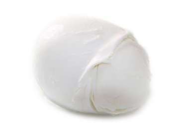 beyaz zemin üzerine İtalyan taze mozzarella 