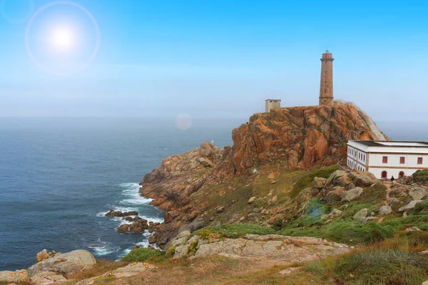 Cape vilan with one of the oldest lighthouses of spain on the co — Stock Photo, Image