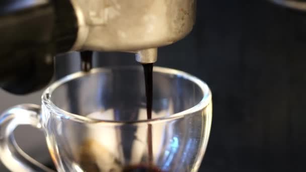Making Cup Coffee Coffee Machine Home — Stock Video