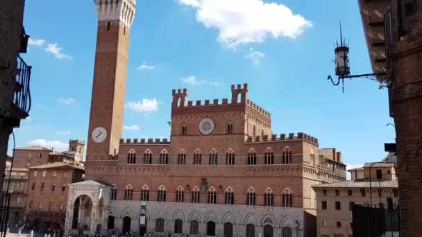 Widok Słynnego Piazza Del Campo Sieny — Wideo stockowe