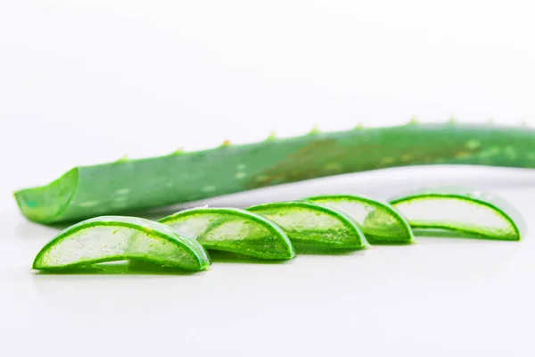 Slice Aloe Vera Ist Eine Sehr Nützliche Pflanzliche Medizin Für — Stockfoto