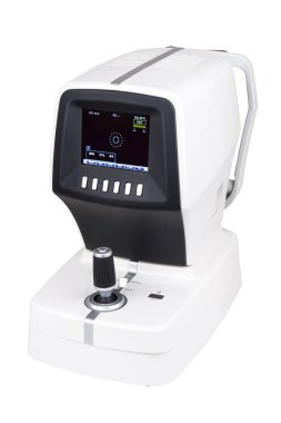 Refraktometre ve beyaz arka plan üzerinde Keratometer