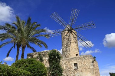 Old windmill in Sineu, Mallorca, Spain clipart