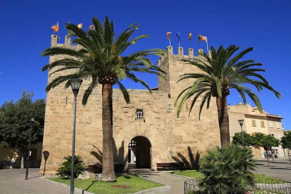 Porta Del Moll Puerta Principal Del Casco Antiguo Alcudia Mallorca — Foto de Stock