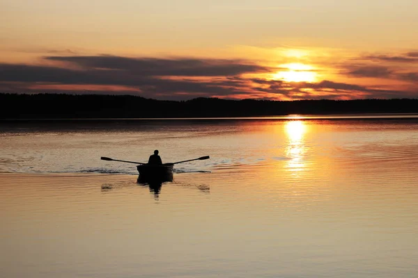 Visserij bij zonsondergang — Stockfoto