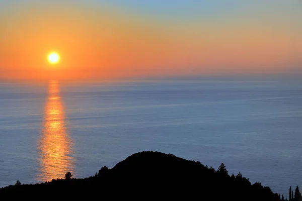 Sunset Greek Coast Lefkada — Stock Photo, Image