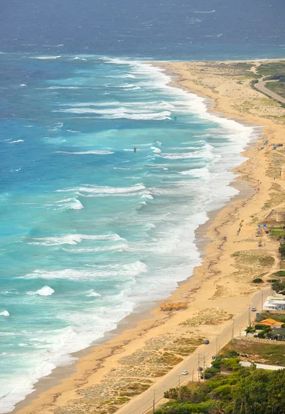 Surfando Nas Águas Turquesa Lefkada Grécia — Fotografia de Stock