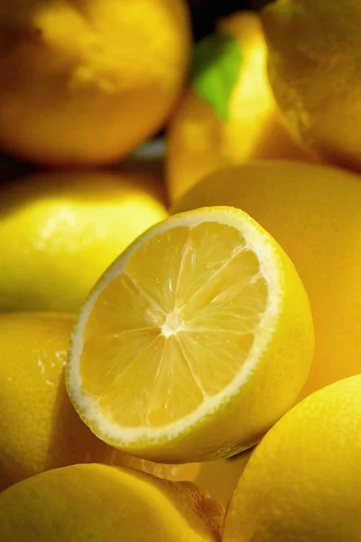 Still Life Fresh Yellow Lemons Natural Light — Stock Photo, Image