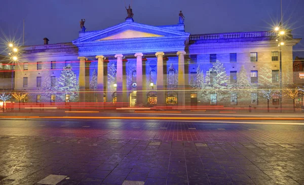 General Post Office Dublin Christmas Night — Stock Photo, Image