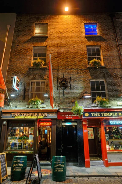 Dublin Ireland January 2019 View Famous Temple Bar Pub Night — Stock Photo, Image