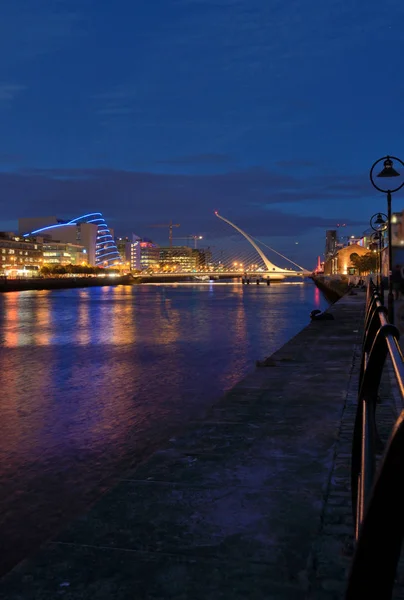 Samuel Beckett Bridge Dublin City Centre Night — Stock Photo, Image