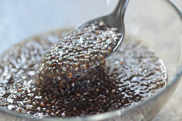 Spoon of chia seed — Stock Photo, Image