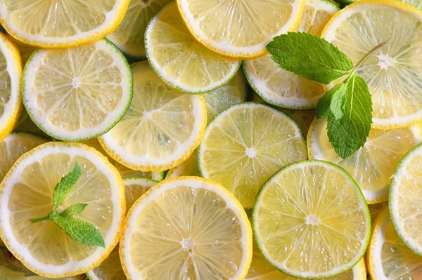 Taze limon dilimleri arka plan — Stok fotoğraf