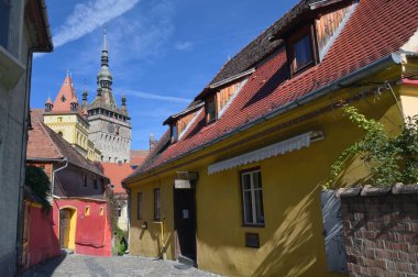 Sighisoara, Romanya, 12 Ekim 2019: Ortaçağ Sakson Kalesi V