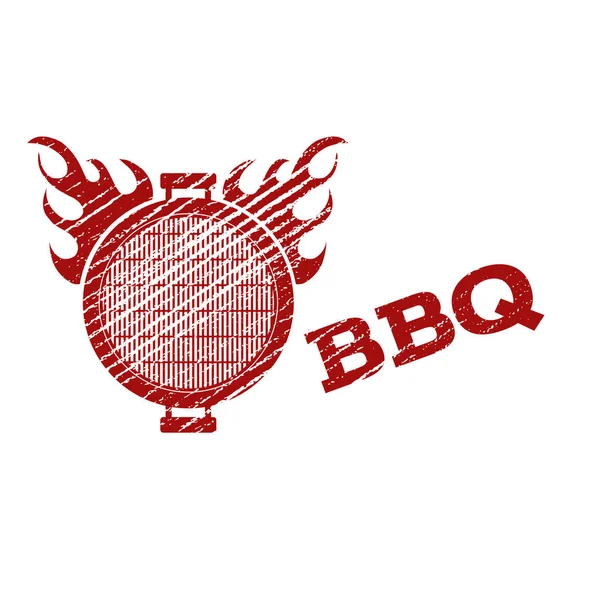 Rotes Altes Grill Flammenemblem Für Ihr Design Eps Vektor — Stockvektor