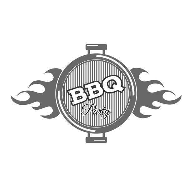 Bbq Parrilla Emblema Llama Para Diseño Eps Vector — Vector de stock